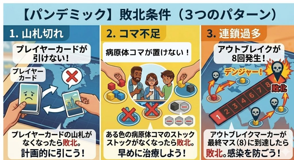 【パンデミック】敗北条件(3つのパターン)
